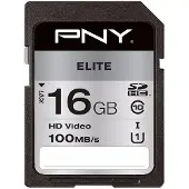 PNY Carte mémoire Elite SDHC 16 Go Class 10 UHS-I U1 Noir