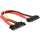 DeLOCK SATA data- en voeding verlengkabel - 5V + 12V - SATA600 - 6 Gbit/s - 0,20 meter