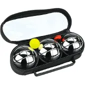 Get & go Jeu de Boules Set IV - 3 Ballen - Chroom/Zwart