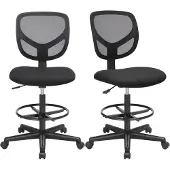 Songmics Ergonomische werkkruk met voetsteun
