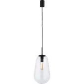 Licht-Erlebnisse Ø 22cm hanglamp Pear Medium zwart met helder glas