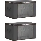 vidaXL opbergdoos met doorzichtige zijkant 2 st Nonwoven stof 90,3 L