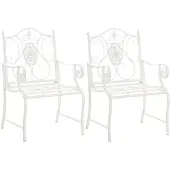 CLP Metalen stoel Punjab met armleuningen (SET van 2 stuks) - Wit