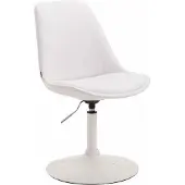CLP Essstoel Maverick, kunstleer, draaibaar en traploos verstelbaar, wit. Frame: wit