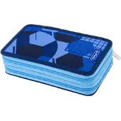 Herlitz etui dubbel Blue Goal, 2 vakken, 23-delig, gevuld