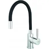 Novaservis Ferro Zumba - Keukenkraan met flexibele arm, zwart/chroom BZA4BLP