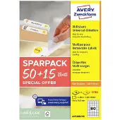 Avery-Zweckform L4732REV-65 Universele etiketten 35.6 x 16.9 mm Papier Wit 65 vellen Weer verwijderbaar Inkjet, Laser (zwart/wit), Laser (kleur), Kopiëren