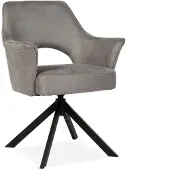 Bommel Wonen Armstoel Carissa (draaibaar) - Oxx Light Grey - Eetkamerstoel met armleuning - Kunstleer - Grijs - Modern - Eettafelstoel - Keukenstoel - Eetstoel - Stoel eetkamer