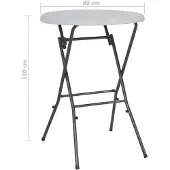vidaXL Bartafel, inklapbaar, wit, 80x110 cm, HDPE