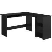 vidaXL Hoekbureau L-vormig 120x140x75 cm bewerkt hout hoogglans zwart