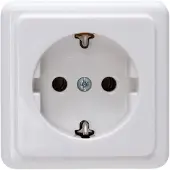 Kopp beschermcontactstopcontact, 1-voudig, opbouwmontage, systeem, kleur: arktis-wit, artikelnummer: 101802000