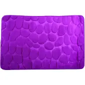 MSV Badkamerkleedje/badmat tapijt - kiezel motief - vloermat - paars - 50 x 80 cm - laagpolig - Badmatjes
