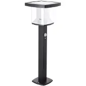 Xanlite Zwarte, vierkante solarverlichting, 600 lumen
