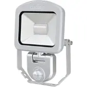 Ledino Spot Charlottenburg sensor zilver 10W 3.000K, alu / grijs / zink, Aluminium, Modern, LED buitenlamp