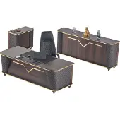 AEA Komplett Arbeitszimmer-Set Bürotisch Bürostuhl Sideboard Kommode Holz