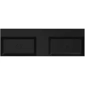 Xenz Dolce keramisch wastafelblad 140 met 2 kommen (141x46) zwart mat