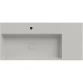 Xenz Dolce Plan keramisch wastafelblad, wegzetvlak rechts. 1 kraangat. 101x46 cement