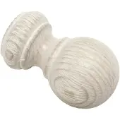 Gardinia kogels, 2 stuks, eindstukken, hout, kastanje-eiken, voor gordijntechniek, diameter 25 mm