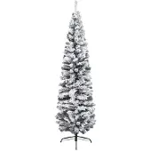 vidaXL Kunstkerstboom met sneeuw smal 180 cm PVC groen