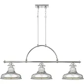 QUOIZEL LED Hanglamp Emery | 3X E27 Max 60W | Dimbaar | Imperial Silver