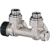 Heimeier Multilux 2-pijps onderblok 1/2 inch haaks z/thermostaatknop