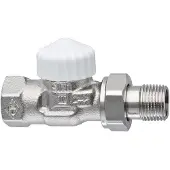 Heimeier V-Exact radiatorafsluiter recht dt 15 - 1/2 inch Vernikkeld