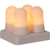 Anna's Collection Oplaadbare vlamverlichting | 6,8 x 5 cm | Wit | 4 stuks