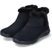 SKECHERS dames enkellaarsjes, gevoerd met warme stof, zwart