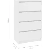 Natur24 Dressoir 60x35x98,5 cm bewerkt hout wit