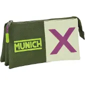 Big Buy Cooking Pennenetui met 3 vakken Munich Bright khaki Groen 22 x 12 x 3 cm