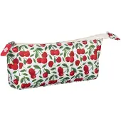 Wedo pennenetui Kirsche, polyester, wit/rood/groen, 195×45×90 mm