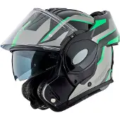 Bogotto FS-X600 Vyda opklapbare helm, zwart/grijs/groen, maat L (59/60)