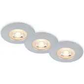 DI-KA LED inbouwspots badkamer, ultraplatte inbouwlampen, IP65, chroom mat, Ø 9 cm, Briloner