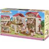 Sylvanian Families Een herenhuis met een rode dak en verlichting, nieuw