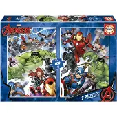 Educa Borras , 2x100-delen, Avengers puzzel, meerkleurig. Meerkleurig, één maat
