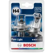 Bosch Verpakking met 2 1987301410 H4 Plus 200 Pure Light lampen, 12V, 60/55W