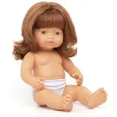 Miniland , pop met rood haar, 38 cm, artikelnummer 31050