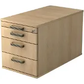 Hjh OFFICE PRO SIGNA TC30 SG - Rolcontainer Hout Eiken met 3 lades Greeplijst kunststof