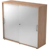 Hjh OFFICE PRO BETA 1753S - Walnoot/Zilver Hoogte van de map | 3 OH Schuifwandkast Metalen handgreep