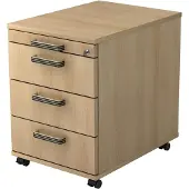 Hjh OFFICE PRO SIGNA AC30 SG - Rolcontainer Hout Eiken met 3 lades Greeplijst kunststof
