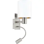 Eglo Wandlamp Pasteri witte kap met leeslampje