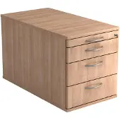 Hjh OFFICE PRO SIGNA TC30 BM - Rolcontainer Hout Walnoot met 3 lades Metalen handgreep