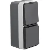 Hager Combischakelaar Schuko/wisselcontact WNC080 met klapdeksel, AP verticaal, beschermingsgraad IP55