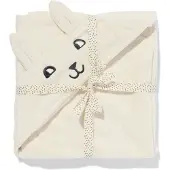 HEMA Baby badcape 80x80cm beertje (wit)