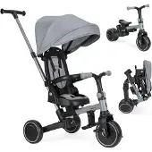 Kikkaboo driewieler, geschikt vanaf 1 jaar, met duwstang, 8-in-1, inklapbare kinderfiets