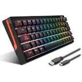 Krom Kreator, 60%, Kabel, USB, Mechanische schakelaar, RGB LED, Zwart