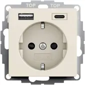 Gira Dubbele Usb Type A/C Wandcontactdoos Met Veiligheid Plus - 245901