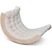 Buxibo Klimbrug/Klimboog van hout, inclusief kussen – Montessori klimrek – Natuurlijk hout – Kinderspeelgoed – 82x51,5x52 cm – Wit