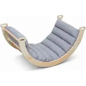 Buxibo Mini-klimrek – Klimrek van hout met kussens – Montessori speelruimte – 78 x 47 x 37 cm – Grijs