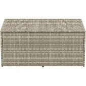 vidaXL Tuinopslagbox, lichtgrijs, 110x50x58 cm, polyrotan
